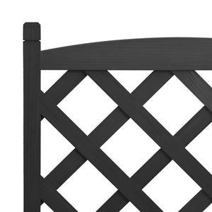 vidaXL Planter with Trellis Black Solid Wood Fir