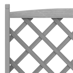 vidaXL Planter with Trellis Grey Solid Wood Fir