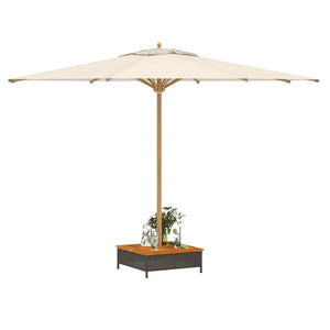 vidaXL Parasol Base Cover Black 70x70x25 cm Poly Rattan and Acacia