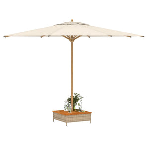 vidaXL Parasol Base Cover Beige 70x70x25 cm Poly Rattan and Acacia