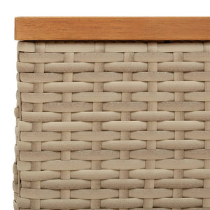 vidaXL Parasol Base Cover Beige 70x70x25 cm Poly Rattan and Acacia