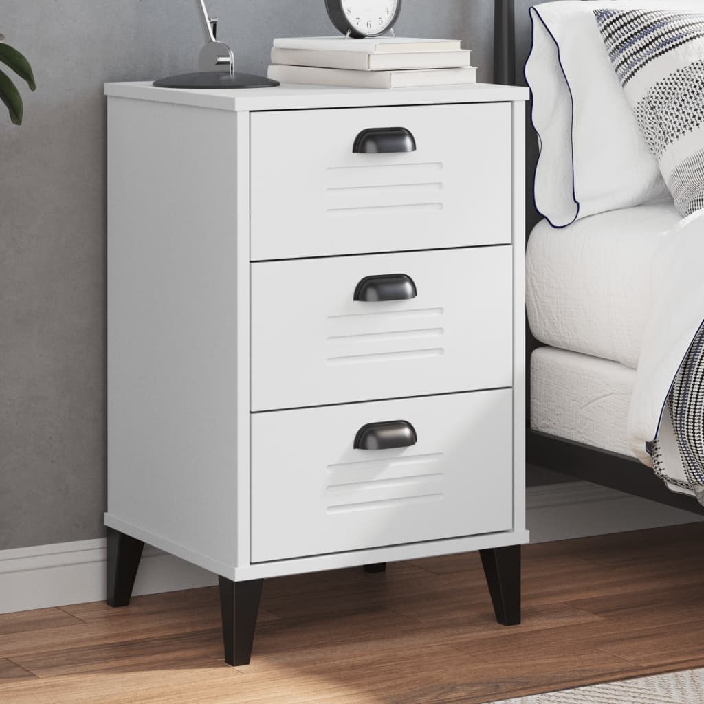 vidaXL Bedside Cabinet VIKEN White Engineered Wood