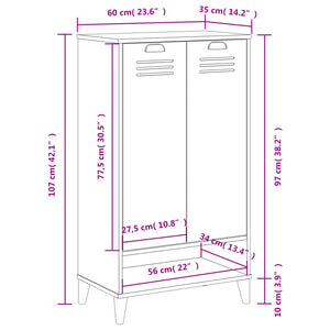 vidaXL Shoe Cabinet VIKEN Anthracite Grey Engineered Wood