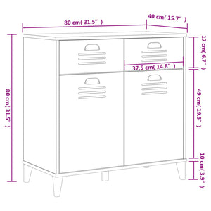 vidaXL Sideboard VIKEN White 80x40x80 cm Engineered Wood