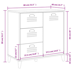 vidaXL Sideboard VIKEN Black 80x40x80 cm Engineered Wood