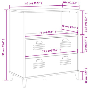 vidaXL Bookcase VIKEN White 80x40x90 cm Engineered Wood