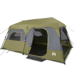 vidaXL Family Tent 9-Person Green Quick Release Waterproof