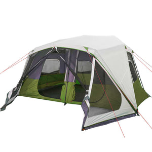 vidaXL Family Tent with LED 10-Person Light Green Quick Release