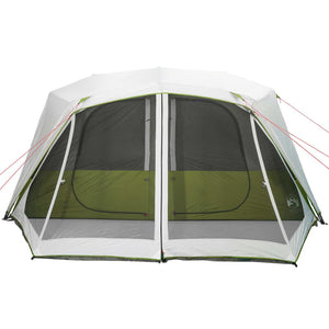 vidaXL Family Tent with LED 10-Person Light Green Quick Release