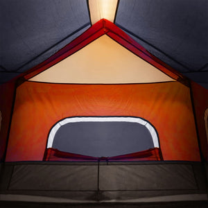 vidaXL Family Tent with LED 6-Person Light Grey and Orange Quick Release