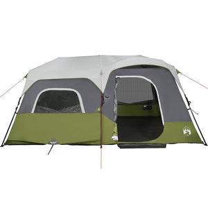 vidaXL Family Tent with LED 9-Person Light Green Quick Release