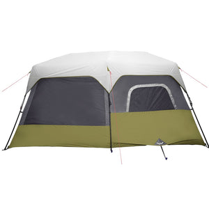 vidaXL Family Tent with LED 9-Person Light Green Quick Release