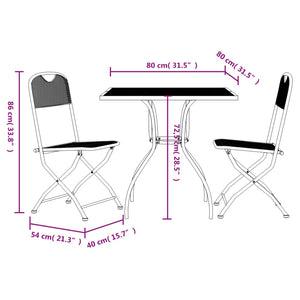 vidaXL 3 Piece Garden Dining Set Anthracite Metal Mesh