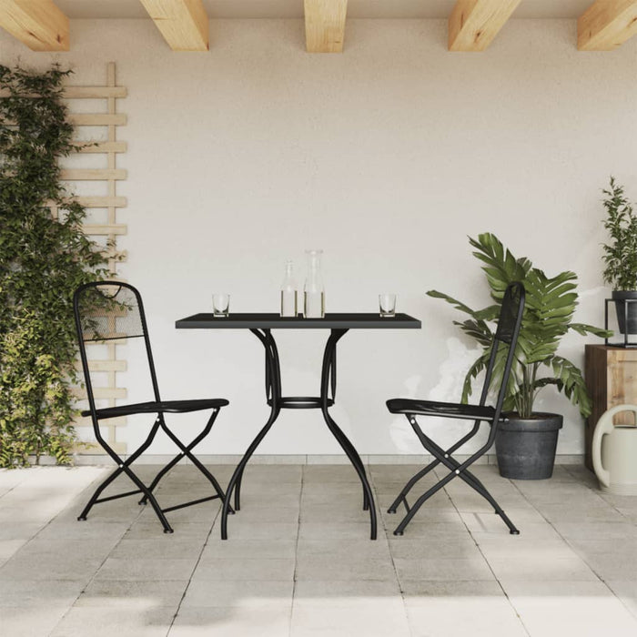 vidaXL 3 Piece Garden Dining Set Anthracite Metal Mesh