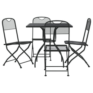 vidaXL 5 Piece Garden Dining Set Anthracite Metal Mesh