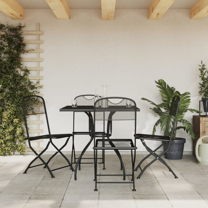 vidaXL 5 Piece Garden Dining Set Anthracite Metal Mesh