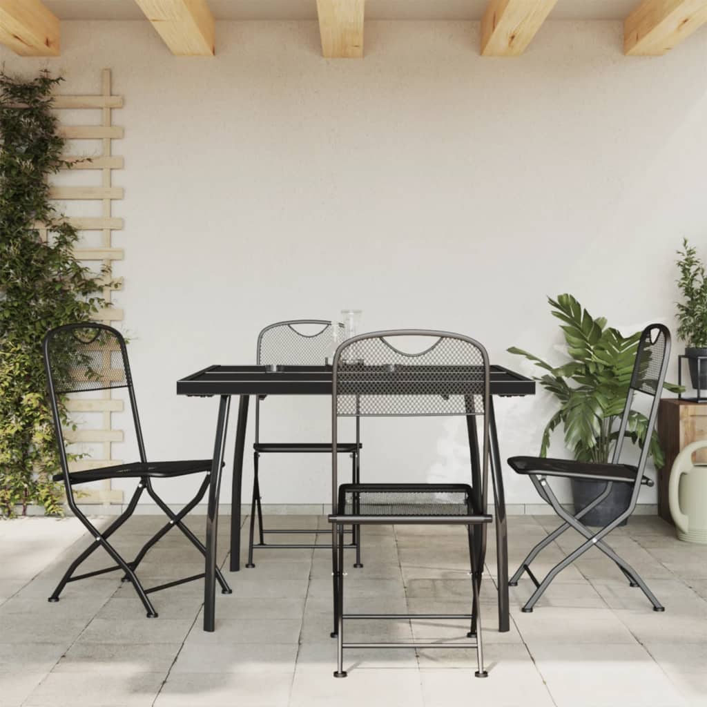 vidaXL 5 Piece Garden Dining Set Anthracite Metal Mesh