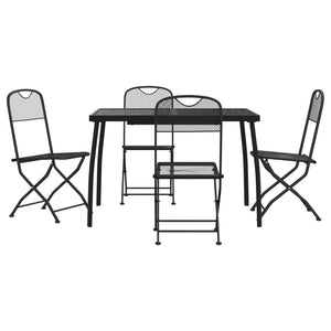 vidaXL 5 Piece Garden Dining Set Anthracite Metal Mesh