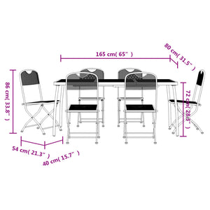 vidaXL 7 Piece Garden Dining Set Anthracite Metal Mesh