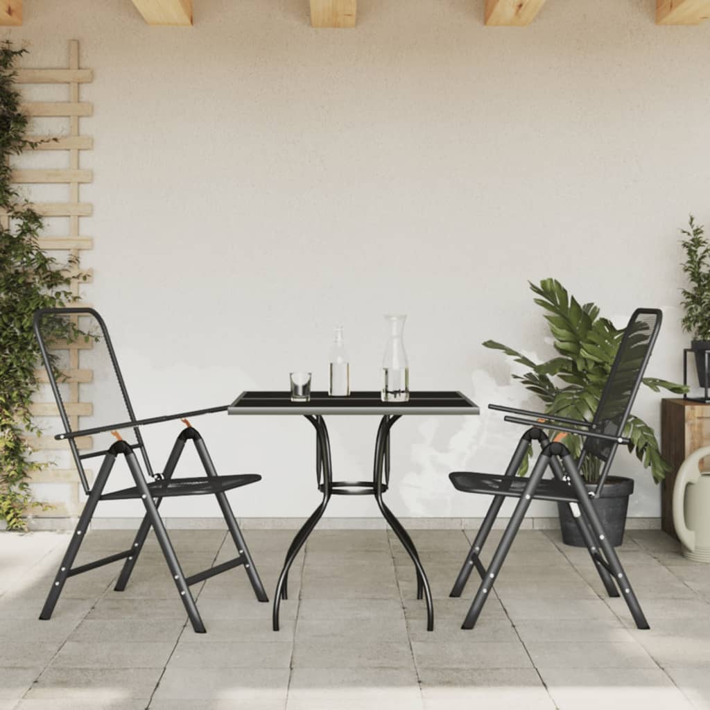 vidaXL 3 Piece Garden Dining Set Anthracite Metal Mesh