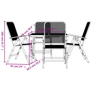 vidaXL 5 Piece Garden Dining Set Anthracite Metal Mesh