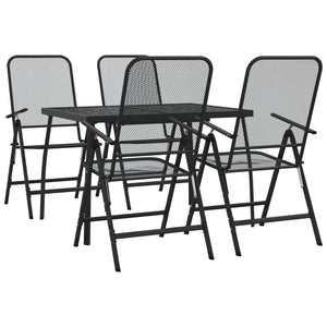 vidaXL 5 Piece Garden Dining Set Anthracite Metal Mesh