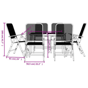 vidaXL 7 Piece Garden Dining Set Anthracite Metal Mesh