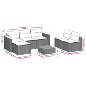 vidaXL 5 Piece Garden Sofa Set with Cushions Black Poly Rattan Acacia