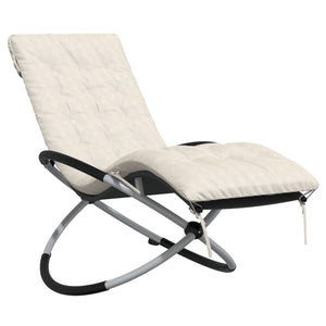 vidaXL Geometrical Sun Lounger with Cushion Black and Grey Steel