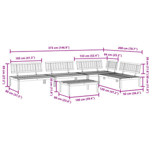 vidaXL 5 Piece Garden Pallet Sofa Set Solid Wood Acacia