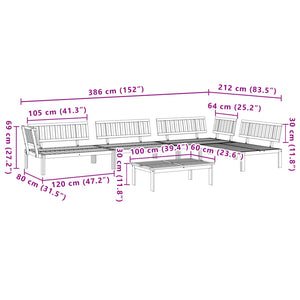 vidaXL 5 Piece Garden Pallet Sofa Set Solid Wood Acacia