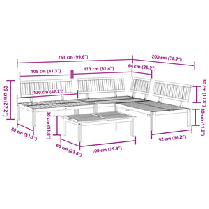 vidaXL 4 Piece Garden Pallet Sofa Set Solid Wood Acacia