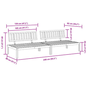 vidaXL Garden Pallet Middle Sofas 2 pcs Solid Wood Acacia