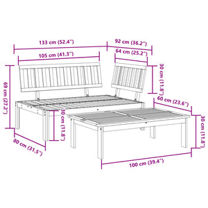 vidaXL Garden Pallet Sofa Set 2 pcs Solid Wood Acacia