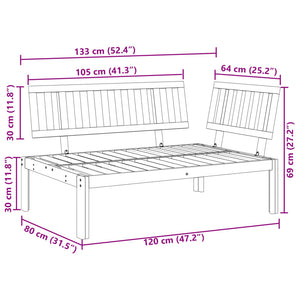 vidaXL Garden Pallet Corner Sofa Solid Wood Acacia