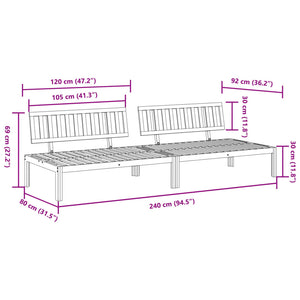 vidaXL Garden Pallet Middle Sofas 2 pcs Solid Wood Acacia