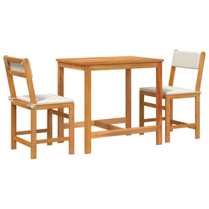 vidaXL 3 Piece Balcony Set with Cushions Solid Wood Acacia