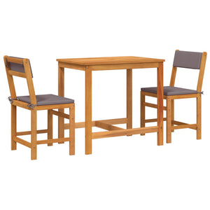 vidaXL 3 Piece Balcony Set with Cushions Solid Wood Acacia