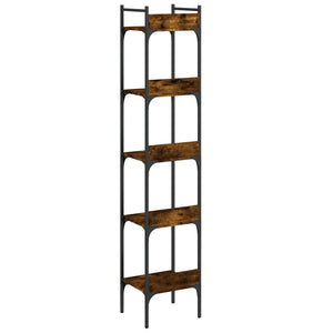 vidaXL Bookshelf 5-Tier Smoked Oak 35x30x174 cm Engineered Wood