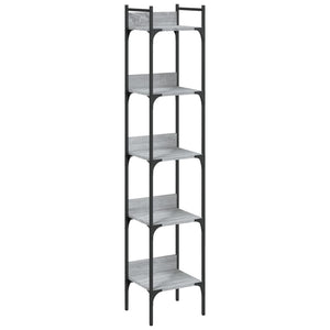 vidaXL Bookshelf 5-Tier Grey Sonoma 35x30x174 cm Engineered Wood