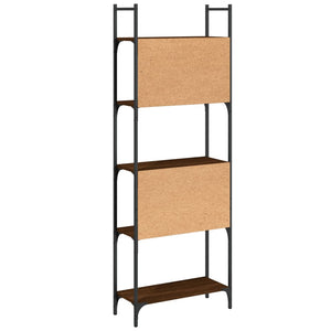 vidaXL Bookshelf 5-Tier Brown Oak 60.5x24x166.5 cm Engineered Wood