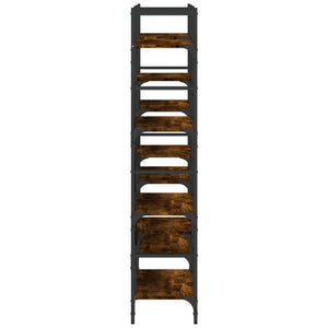 vidaXL Bookshelf Smoked Oak 160x28.5x136.5 cm Engineered Wood