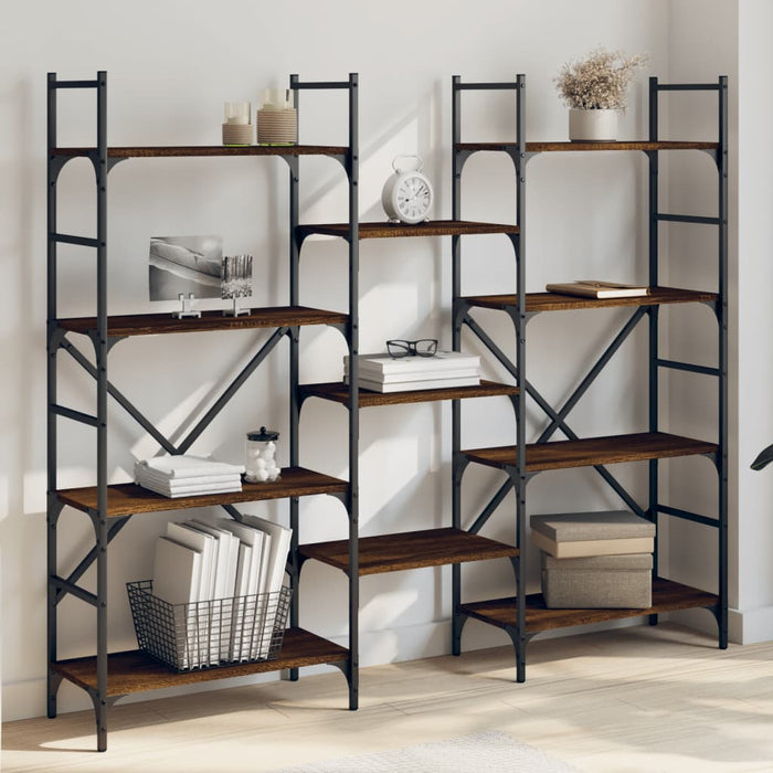 vidaXL Bookshelf Brown Oak 160x28.5x136.5 cm Engineered Wood