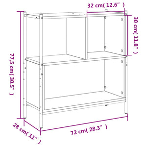 vidaXL Bookcase Grey Sonoma 72x28x77.5 cm Engineered Wood