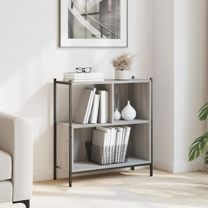 vidaXL Bookcase Grey Sonoma 72x28x77.5 cm Engineered Wood