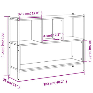 vidaXL Bookcase Grey Sonoma 102x28x77.5 cm Engineered Wood