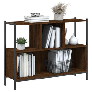 vidaXL Bookcase Brown Oak 102x28x77.5 cm Engineered Wood