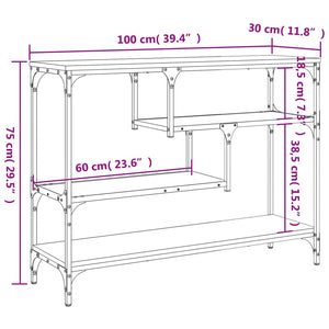 vidaXL Console Table Sonoma Oak 100x30x75 cm Engineered Wood