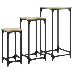 vidaXL Nesting Side Tables 3 pcs Sonoma Oak Engineered Wood