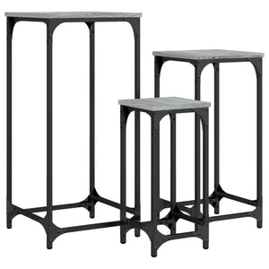 vidaXL Nesting Side Tables 3 pcs Grey Sonoma Engineered Wood